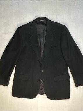 Vtg Jacobson’s Mens Blazer 100% Camel Hair Black 44 Union Made USA Sport Coat